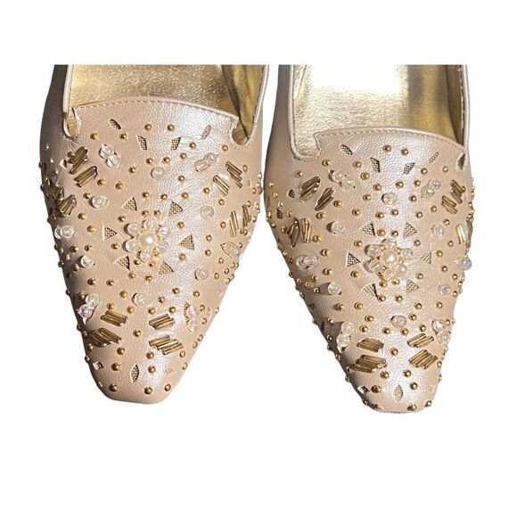 Vintage J. Renee Embellished Iridescent  Leather Pumps Never Worn Size 7.5 Narro - Picture 2 of 5